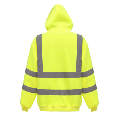 Yellow - Back - Yoko Mens High Visibility Pull-Over Hoodie