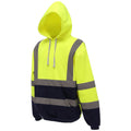 Yellow-Navy - Side - Yoko Mens High Visibility Pull-Over Hoodie