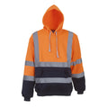 Orange-Navy - Front - Yoko Mens High Visibility Pull-Over Hoodie