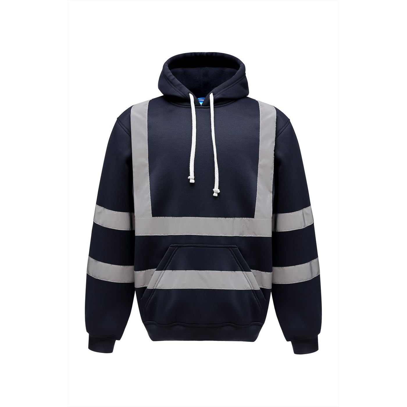 Navy - Front - Yoko Mens High Visibility Pull-Over Hoodie