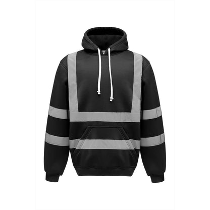 Black - Front - Yoko Mens High Visibility Pull-Over Hoodie