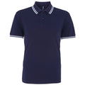 Navy- White - Front - Asquith & Fox Mens Classic Fit Tipped Polo Shirt