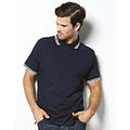 Navy- White - Side - Asquith & Fox Mens Classic Fit Tipped Polo Shirt