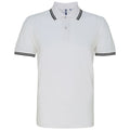 White- Black - Front - Asquith & Fox Mens Classic Fit Tipped Polo Shirt