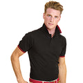 Black- Red - Side - Asquith & Fox Mens Classic Fit Tipped Polo Shirt