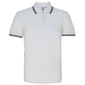 White- Navy - Front - Asquith & Fox Mens Classic Fit Tipped Polo Shirt