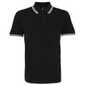 Black- White - Front - Asquith & Fox Mens Classic Fit Tipped Polo Shirt