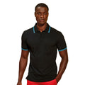 Black- Turquoise - Back - Asquith & Fox Mens Classic Fit Tipped Polo Shirt