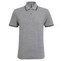 Heather Grey-Black - Front - Asquith & Fox Mens Classic Fit Tipped Polo Shirt