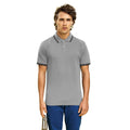Heather Grey-Black - Back - Asquith & Fox Mens Classic Fit Tipped Polo Shirt