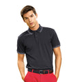 Black Heather-Charcoal - Back - Asquith & Fox Mens Classic Fit Tipped Polo Shirt