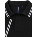 Black- White - Back - Asquith & Fox Mens Classic Fit Tipped Polo Shirt