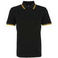 Black-Yellow - Front - Asquith & Fox Mens Classic Fit Tipped Polo Shirt
