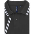 Charcoal- White - Back - Asquith & Fox Mens Classic Fit Tipped Polo Shirt