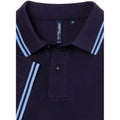 Navy- Cornflower - Back - Asquith & Fox Mens Classic Fit Tipped Polo Shirt