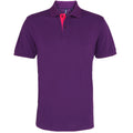 Purple- Pink - Front - Asquith & Fox Mens Classic Fit Contrast Polo Shirt