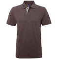 Charcoal- Heather Grey - Front - Asquith & Fox Mens Classic Fit Contrast Polo Shirt
