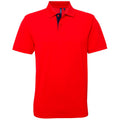 Red- Navy - Front - Asquith & Fox Mens Classic Fit Contrast Polo Shirt