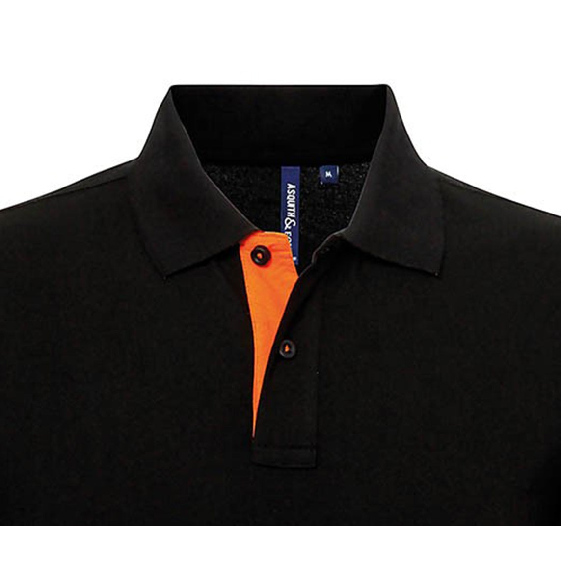 Black- Orange - Lifestyle - Asquith & Fox Mens Classic Fit Contrast Polo Shirt
