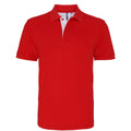 Red- White - Front - Asquith & Fox Mens Classic Fit Contrast Polo Shirt