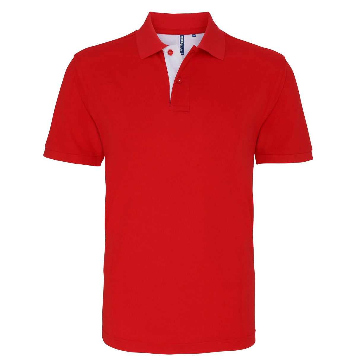 Red- White - Front - Asquith & Fox Mens Classic Fit Contrast Polo Shirt