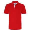 Red- White - Front - Asquith & Fox Mens Classic Fit Contrast Polo Shirt