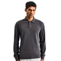 Charcoal - Front - Asquith & Fox Mens Classic Fit Long Sleeved Polo Shirt