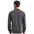 Charcoal - Back - Asquith & Fox Mens Classic Fit Long Sleeved Polo Shirt