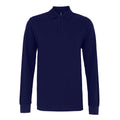 Navy - Front - Asquith & Fox Mens Classic Fit Long Sleeved Polo Shirt