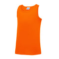 Electric Orange - Front - AWDis Just Cool Childrens-Kids Plain Sleeveless Vest Top