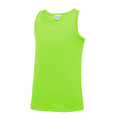 Electric Green - Front - AWDis Just Cool Childrens-Kids Plain Sleeveless Vest Top