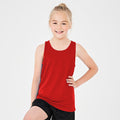 Fire Red - Back - AWDis Just Cool Childrens-Kids Plain Sleeveless Vest Top