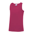 Hot Pink - Front - AWDis Just Cool Childrens-Kids Plain Sleeveless Vest Top