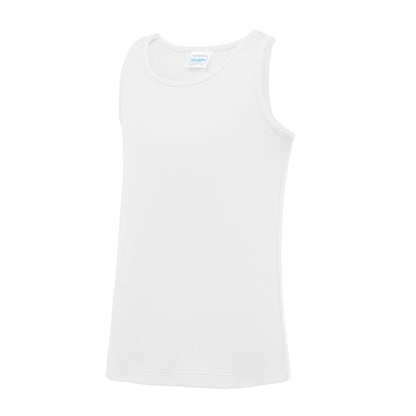 Arctic White - Front - AWDis Just Cool Childrens-Kids Plain Sleeveless Vest Top