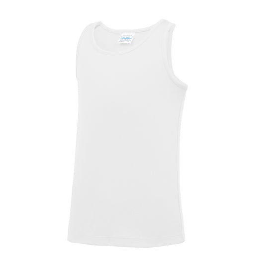Arctic White - Front - AWDis Just Cool Childrens-Kids Plain Sleeveless Vest Top