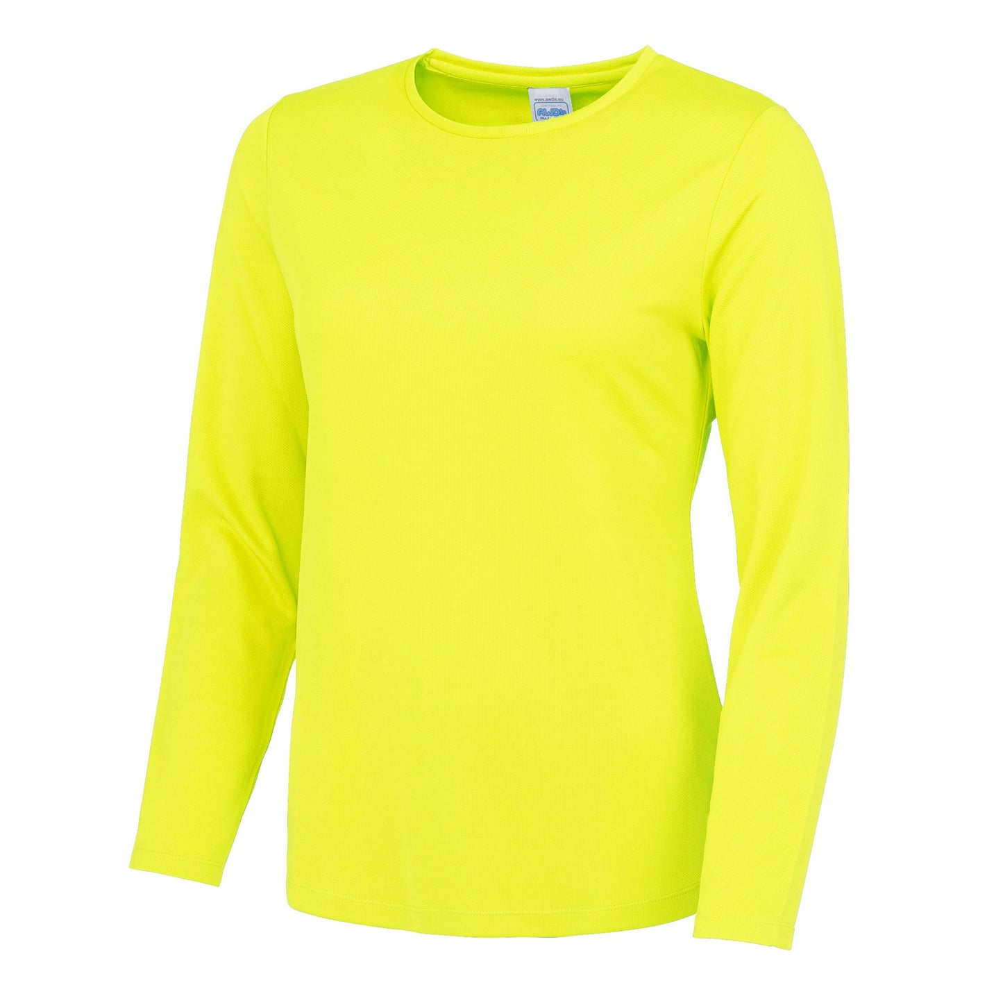 Electric Yellow - Front - AWDis Just Cool Womens-Ladies Girlie Long Sleeve T-Shirt