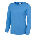 Sapphire Blue - Front - AWDis Just Cool Womens-Ladies Girlie Long Sleeve T-Shirt