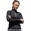 Jet Black- Arctic White - Side - AWDis Just Cool Womens-Ladies Half Zip Sweatshirt