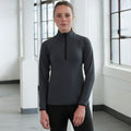 Charcoal- Jet Black - Back - AWDis Just Cool Womens-Ladies Half Zip Sweatshirt