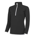 Jet Black- Arctic White - Front - AWDis Just Cool Womens-Ladies Half Zip Sweatshirt