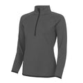 Charcoal- Jet Black - Front - AWDis Just Cool Womens-Ladies Half Zip Sweatshirt