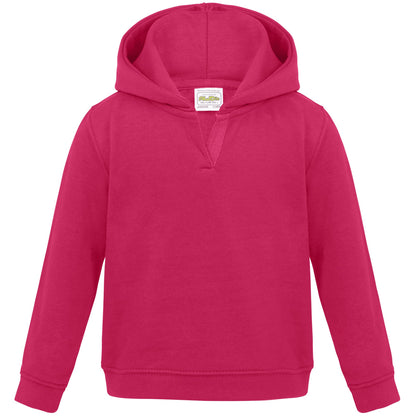 Hot Pink - Front - AWDis Just Hoods Baby Unisex SupaSoft Pullover Hoodie