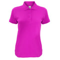 Fuchsia - Front - B&C Womens-Ladies Safran Timeless Polo Shirt