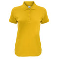 Gold - Front - B&C Womens-Ladies Safran Timeless Polo Shirt