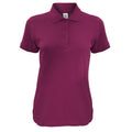 Burgundy - Front - B&C Womens-Ladies Safran Timeless Polo Shirt