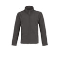 Dark Grey- Neon Orange - Front - B&C Mens Two Layer Water Repellent Softshell Jacket