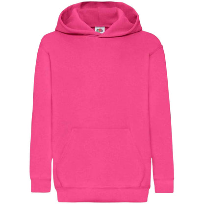 Fuchsia - Front - Fruit Of The Loom Kids Unisex Classic 80-20 Hoodie