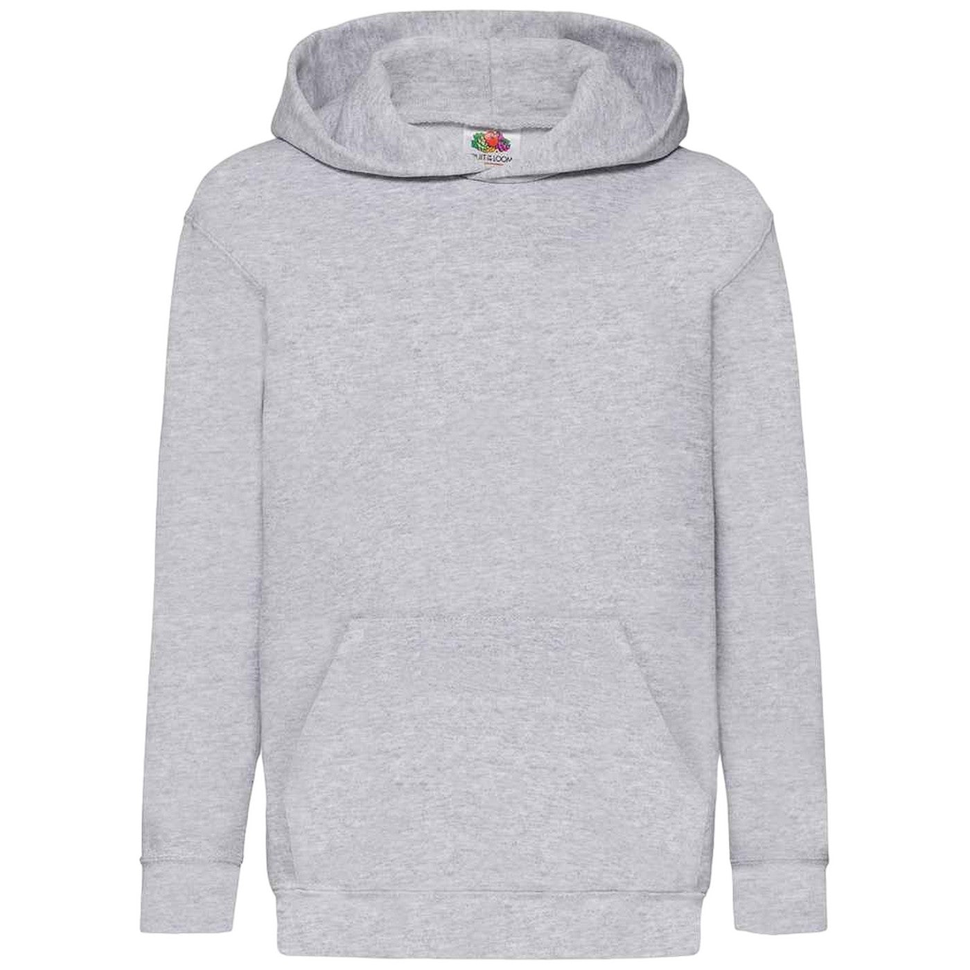 Heather Grey - Front - Fruit Of The Loom Kids Unisex Classic 80-20 Hoodie