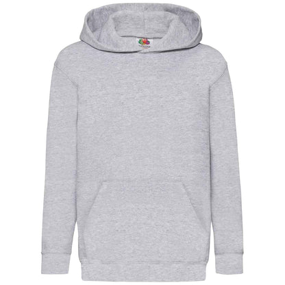 Heather Grey - Front - Fruit Of The Loom Kids Unisex Classic 80-20 Hoodie