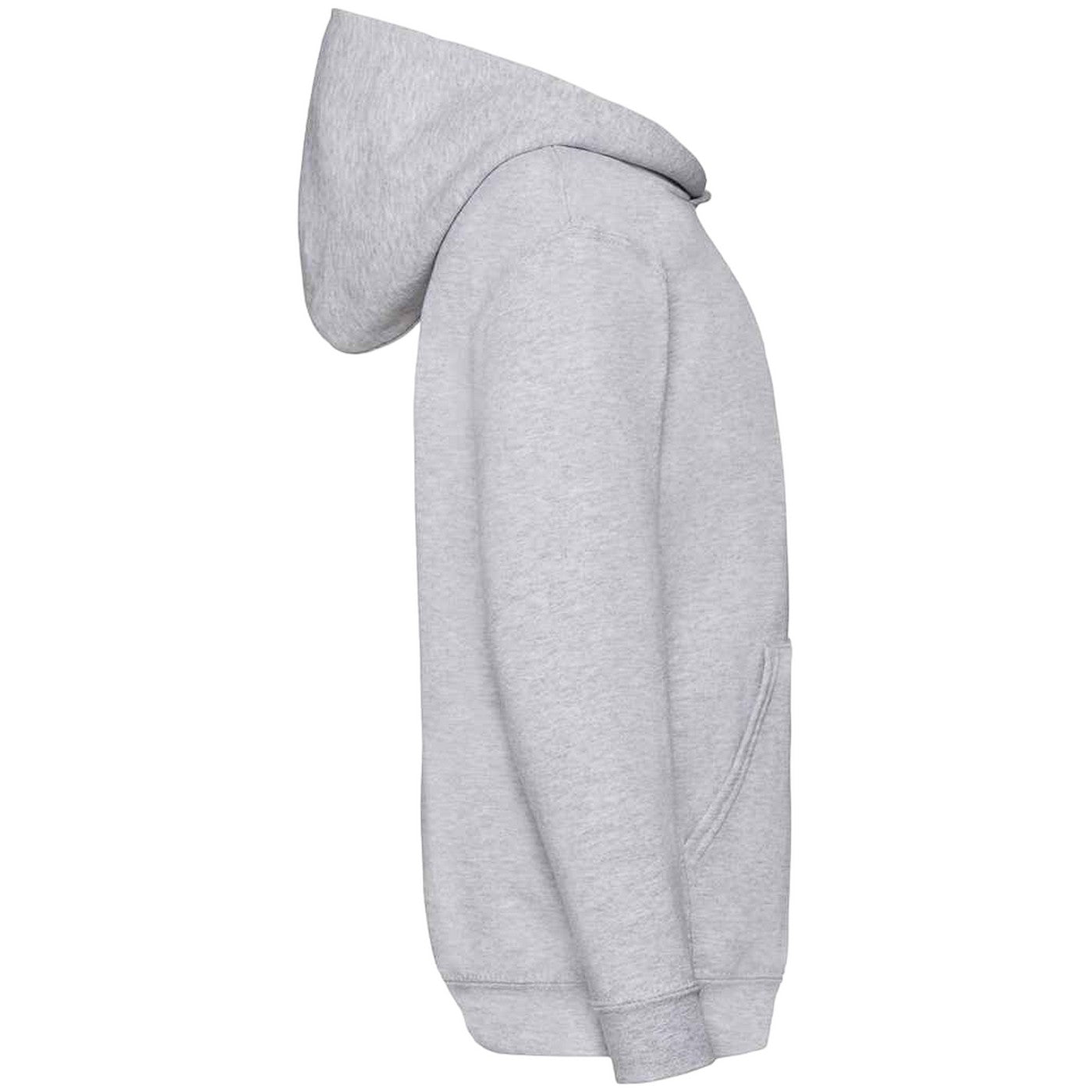 Heather Grey - Side - Fruit Of The Loom Kids Unisex Classic 80-20 Hoodie